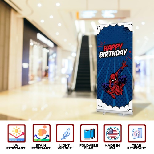 Birthday Sign Retractable Banner Stand | Backdrop Roll-up Banner Stand w/ Cover - Picture 161 of 174