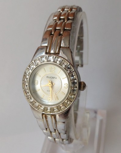 Vintage ELGIN Women's Dress Watch, Rhinestone Bezel, New Battery, Running - Picture 5 of 18