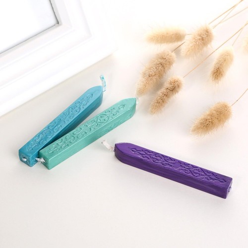 12 Stück Siegelwachssticks mit Dochten für Briefsiegelstempel, Hochzeitseinladungen, - Bild 6 von 12