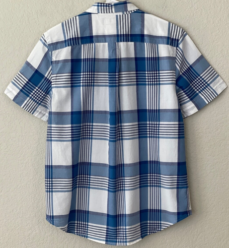 RALPH LAUREN Short Sleeve Blue Plaid Button Down Cotton Shirt Boys XL 18-20 EUC - Picture 3 of 9
