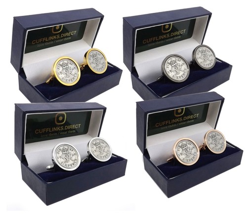 Lucky Sixpence Manschettenknöpfe wählen Sie ein Jahr Geburtstag Geschenkbox oder Tasche MANSCHETTENKNÖPFE DIREKT - Bild 6 von 10