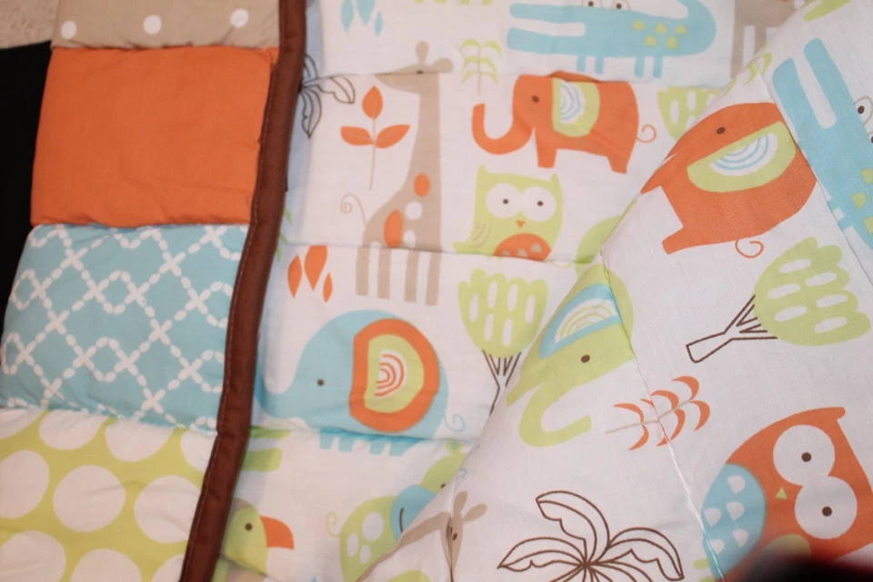 Sumersault Just Hangin 4 piezas cuna guardería juego de cama jirafa elefante búho nuevo Foto 3 de 4