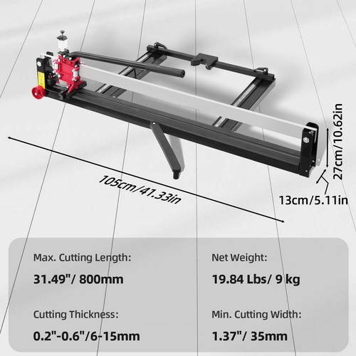800mm Hand Manual Tile Cutter Floor Wall Cutting Machine Tool Ceramic Porcelain - Picture 3 of 12