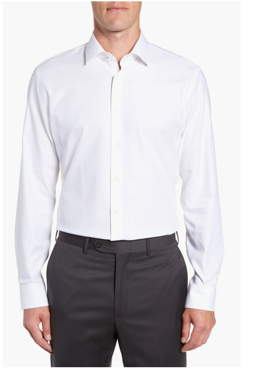 NORDSTROM MEN'S SHOP Techsmart Fit Stretch Herringbone Dress Shirt 17 3435 eBay