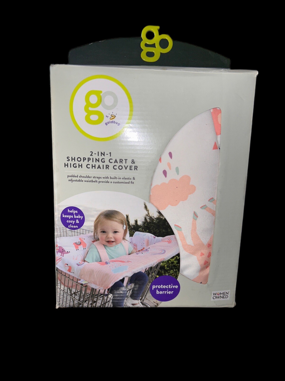 GO By Goldbug 2 In 1 Shopping Cart, High Chair Cover Unicorn Llama Dino