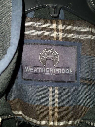 WEATHERPROOF Men's XL Blue QUILTED WOOL BLEND Full Zip Coat JACKET Bomber NEW - Picture 2 of 12