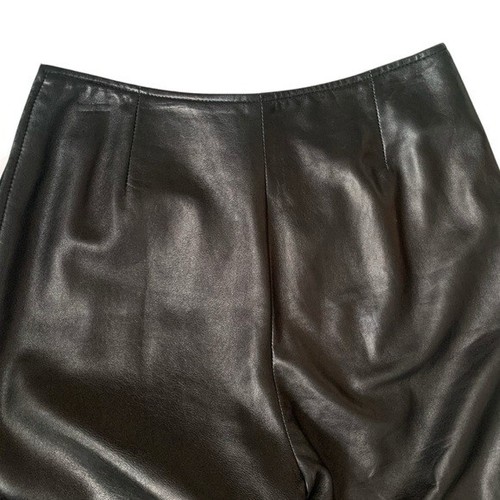 Vintage Danier Leather Pants Sz 6 90s Y2K High Waisted Black Trouser Womens - Picture 3 of 7