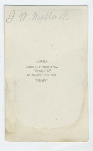 CDV – JAMES W. WALLACK –ACTOR – MANAGER – FREDRICKS NY PHOTO - Picture 2 of 2