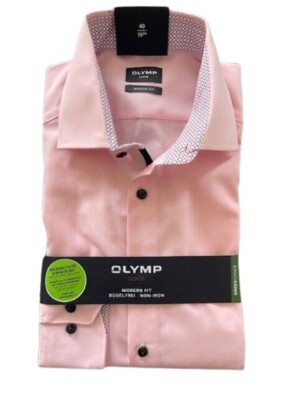 OLYMP  Luxor Modern Fit Formal Trim Shirt/Pink - 17''/43 DPD NEXT DAY