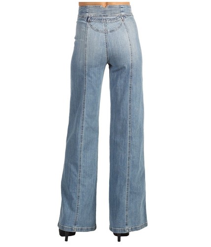 New! 25 Radcliffe London High Waist Wide Leg Blue Denim Jeans $277 - Picture 4 of 8