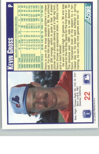 1991 Score Baseball (1-200) -YOU PICK THE CARD - Picture 45 of 401