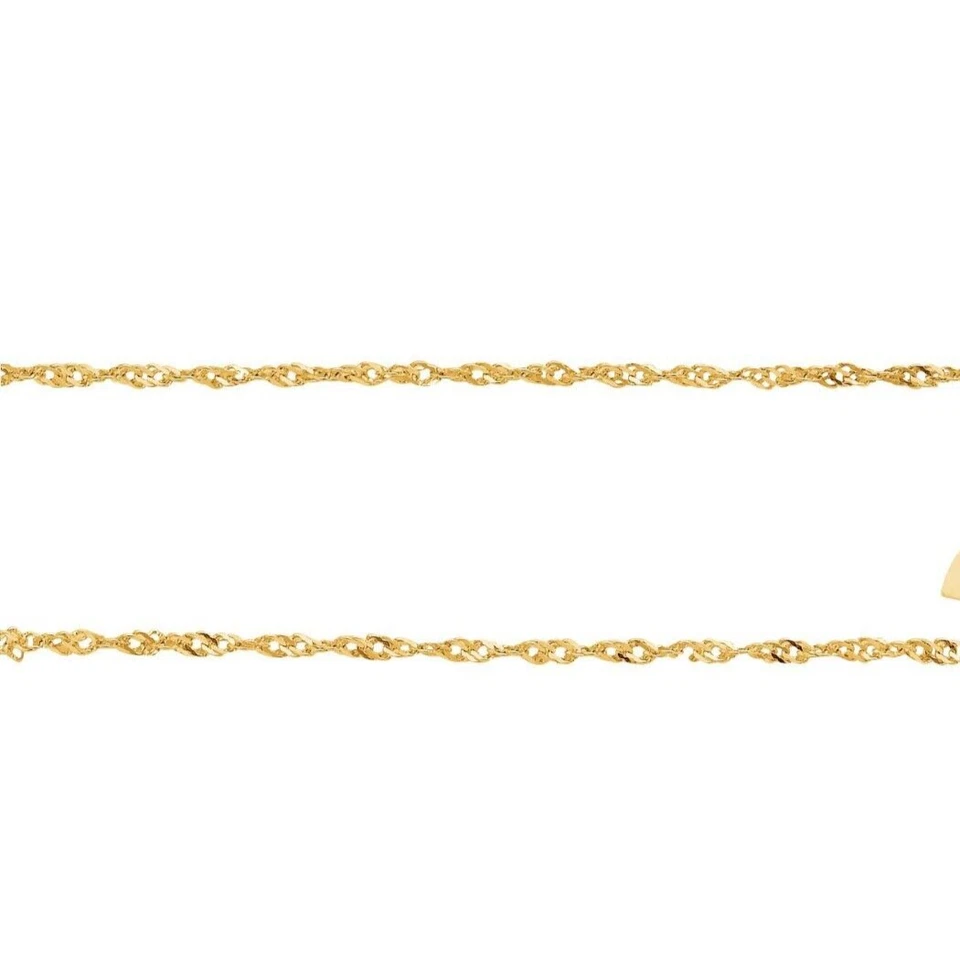 Cadena/collar de eslabones colgantes de oro amarillo de 10k Singapur 24" 2,2 mm 5 gramos