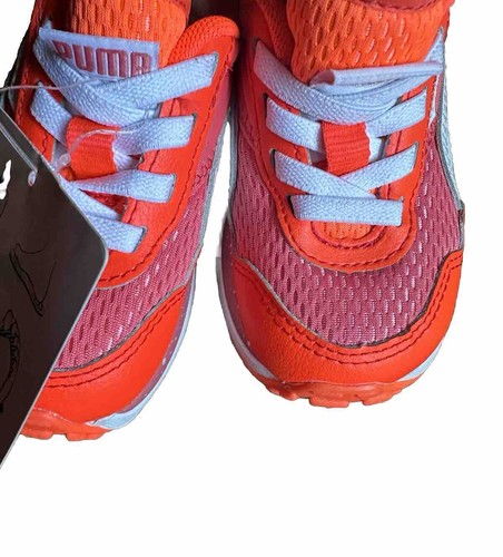 Puma Kinderfit Baby Shoes Size 5 Unisex Pink Orange Sneakers Infant Toddler - Picture 9 of 14