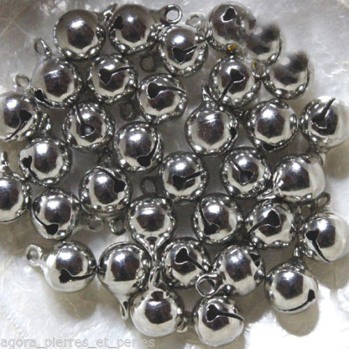BRELOQUES PERLES MÉTAL - 6 MINIS GRELOTS TINTANTS - DE 8 à 11 mm environ - - Imagen 2 de 4