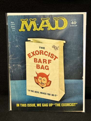 MAD Magazine No. 170 Oct. 1974 Clean, Vintage, Carded/ Sleeved! - Picture 1 of 7
