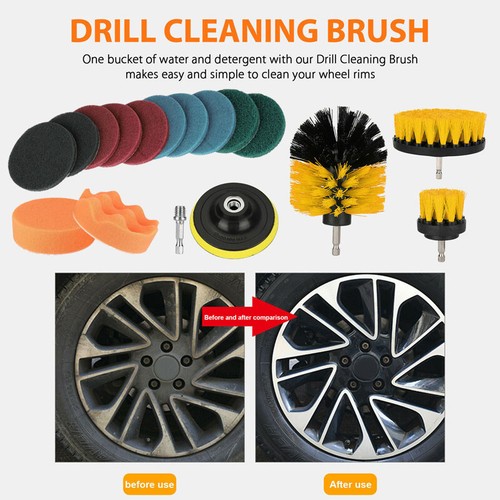 17Pc Car Wash Brush Hard Bristle Drill Auto Scrubber Detailing Cleaning Tool Set - Picture 2 of 9