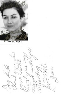 DIANA KENT HAND SIGNED Photograph BILL HOLBY CITY DOCTOS CASUALTY SIGNED LETTER