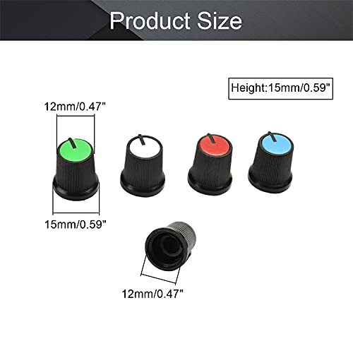 40Pcs Potentiometer Knob 6mm Potentiometer Volume Control Knob Cap15x15mm Rot... - Picture 2 of 6