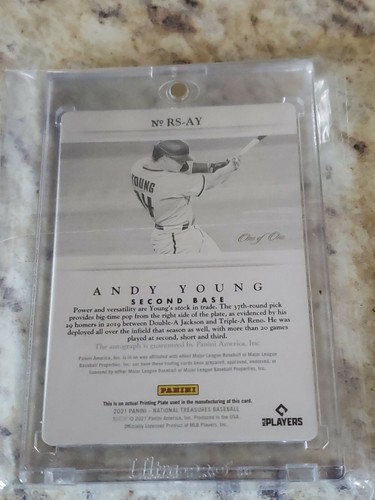 Andy Young RC 2021 Panini National Treasures 1/1 PRINTING PLATE ON CARD AUTO (b3 - Imagen 2 de 2
