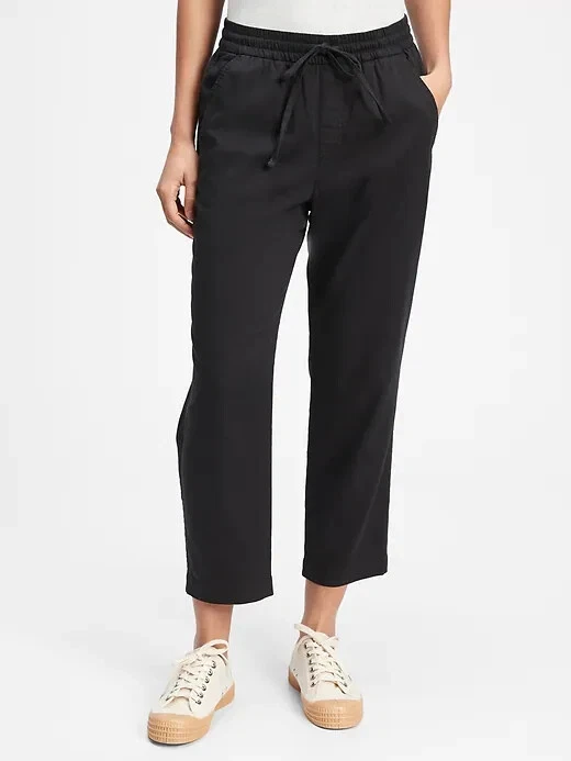 Gap Easy Straight Pull-On Pants With Washwell Size S Tall- Black