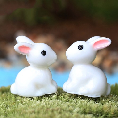 20 Pcs Rabbit Resin Crafts Bunny Figurines Mini Animals Fairy Garden Miniature - Picture 5 of 11