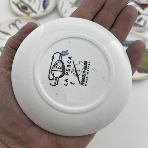 7 Stck. Piero Fornasetti Angelköder Untersetzer. HTF. HERKUNFT, La Pesca Italien - keine Box - Bild 10 von 12