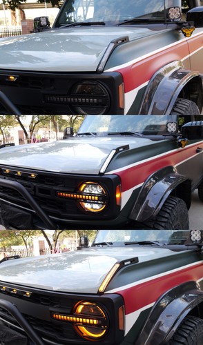 2in1 LED Hood Trail Marker Light Daytime Running Lamp For Ford Bronco 2021-2024 - Picture 9 of 12