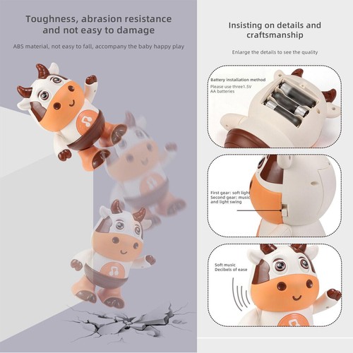 Baby Dancing Cow Musical Toy, Baby Toys for Toddlers 1-3,Tummy Time Infant Toys - Picture 11 of 15