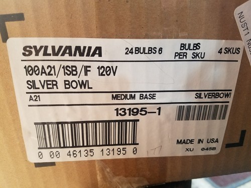 Sylvania 13195 100 Watt A21 Silver Bowl Bulbs (4 PACK) USA Made Indirect Light - Picture 2 of 2