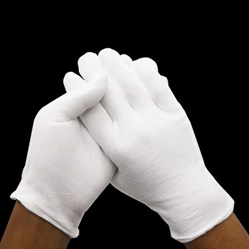 Unisex White Cotton Gloves Coin Jewelry Inspection Works Gloves Eczema Hand Spa - Picture 7 of 13