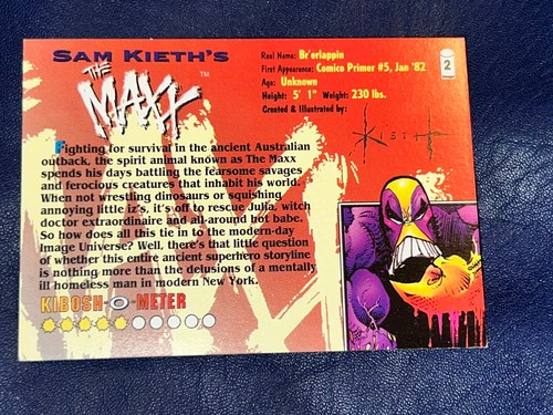 1993 Wizard Image Sam Kieth's The Maxx Promo #2 Br'erlappin. Awesome Card!M/NM - Picture 3 of 4
