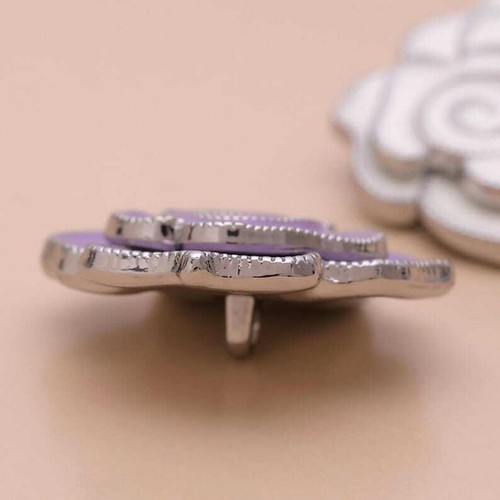 6 Pcs 3D Flowers Metal Shank Buttons Sewing Metal Button for Trench Coat Jacket - Picture 6 of 10