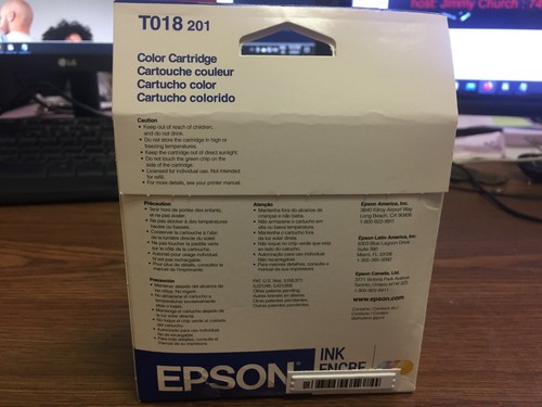 Cartucho de tinta de color genuino Epson T018 201 para lápiz óptico color 777, 777i y 1000 ICS - Imagen 3 de 4