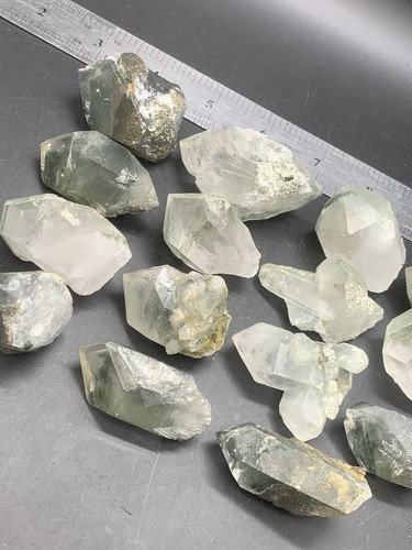 Rare Phantom Chlorite Quartz 15 Crystals Lot. - Picture 15 of 15