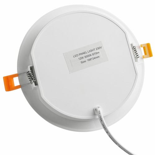 LED Einbaustrahler 12W 230V 870lm Ø168x24mm warmweiß, LED Panel rund weiß SEBSON - Bild 3 von 6