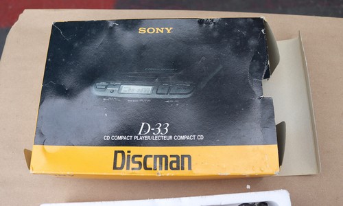 VINTAGE SONY DISCMAN D-33 D33 CD PLAYER w/ BOX & POWER SUPPLY ADAPTER AC-96N - Picture 10 of 12