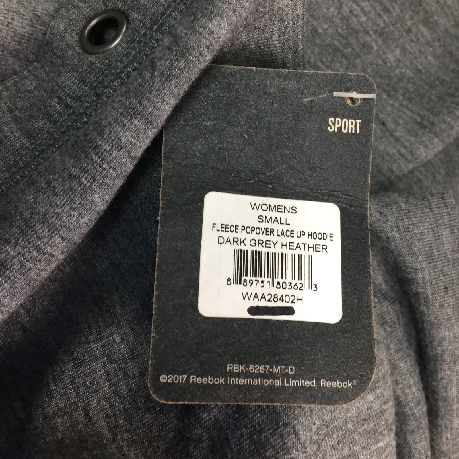 reebok women's fleece popover lace up hoodie