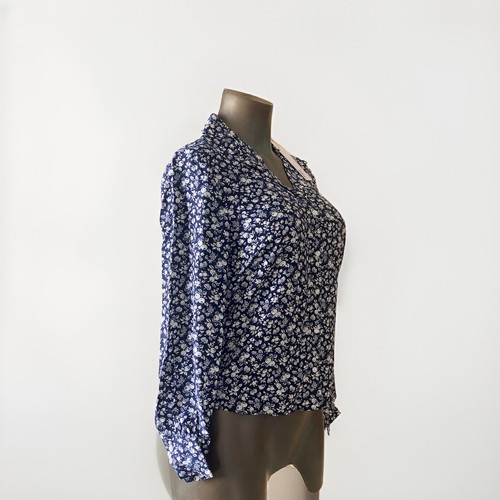 & Other Stories Blueberry Print Button Down Blouse Silk Blend Blouse UK 10 - Picture 10 of 18