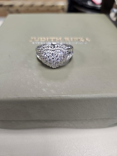 Judith Ripka Heart CZ Statement Cluster Ring - 925 Silver - UK Ring Size T - Picture 2 of 9