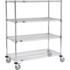 Nexel E-Z Adjust Wire Shelf Truck 48x24x60 1200 Lb. Capacity with Brakes
