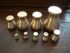 9  Brass Metric Weights Capstan Shape 500gm to 5 gm