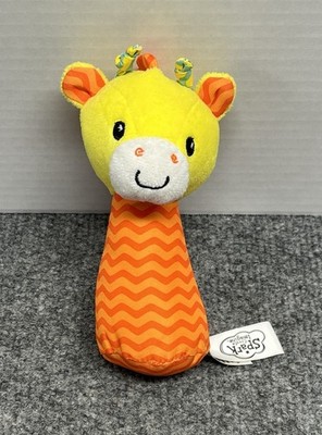 Spark Create Imagine Plush Yellow Orange Giraffe Toy Rattle