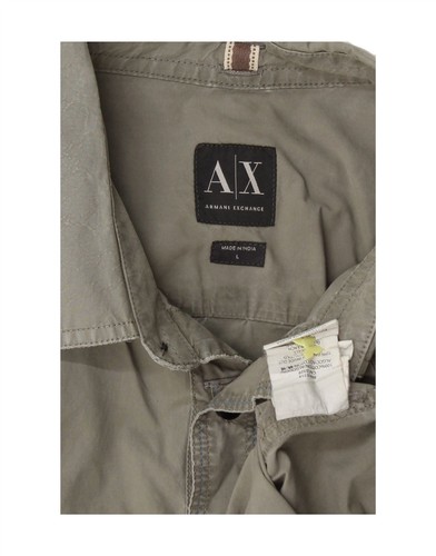 ARMANI EXCHANGE Mens Shirt Large Khaki Cotton AY13 - Picture 3 of 3
