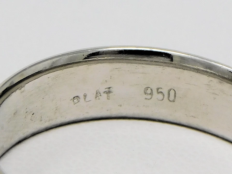 Alianza de boda borde milgrain de 5,9 mm platino tamaño 10 1/2 A7394 Foto 3 de 4