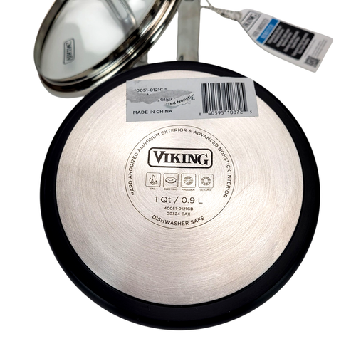 Viking Hard Anodized Nonstick 1 Qt. Saucepan with Lid, Black - Picture 8 of 9