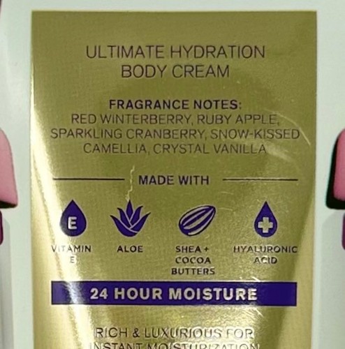 3 NUEVAS LOCIONES CREMA HIDRATANTE BATH & BODY WORKS WINTERBERRY WONDER ULTIMATE 8 OZ - Imagen 5 de 5