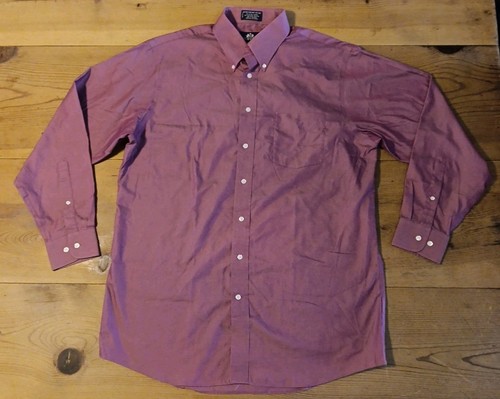 Stafford Micro Pinpoint Oxford Herren L 16,5 34-35 Anzughemd Knopfleiste neu ohne Etikett