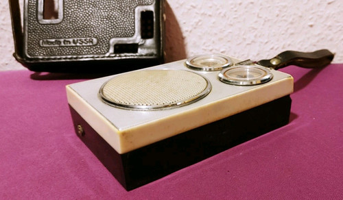 DDR / UDSSR SIGNAL-601 - LW / MW TRANSISTOR RADIO mit Uhr im Leder Etui VINTAGE - Bild 8 von 13