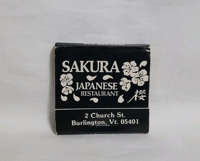 Vintage Sakura Japanese Restaurant Matchbook Burlington Vermont Advertising Full