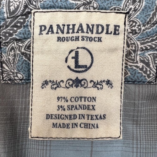 Panhandle Rough Stock Shirt Mens Large Gray Plaid Western Snap Pearl Detail - Picture 5 of 18